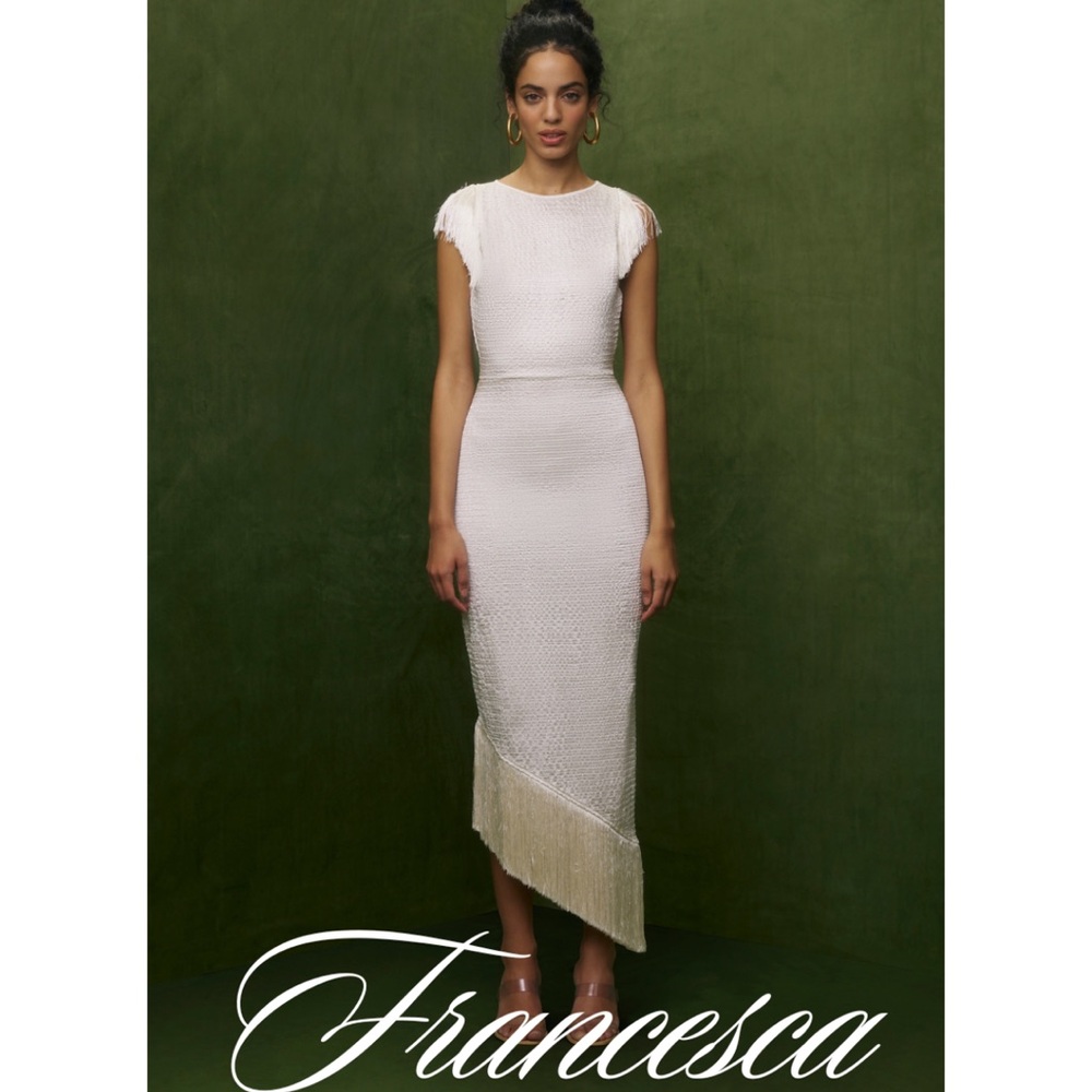 Savannah Morrow Francesca Dress -  White Asymmetrical Sheath Dress